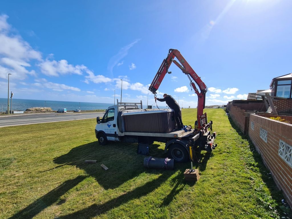 The lads were in the North East this morning moving a tub for Carol. Great view whilst the tub was being unloaded....