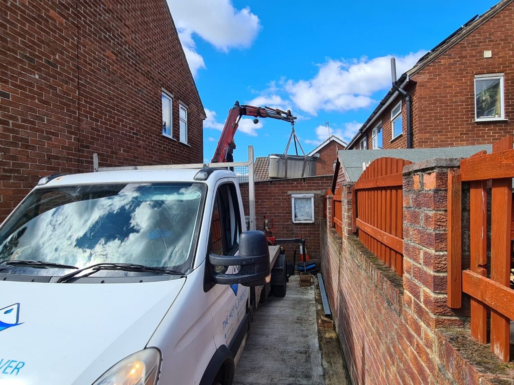 Last job of the week was a removal of a hot tub with our Iveco hiab truck....