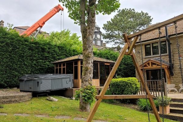 Hot Tub Move - West Yorkshire - Move of a large hot tub with a crane